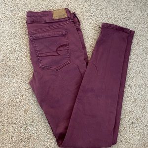 American eagle, Skinny maroon jeggings